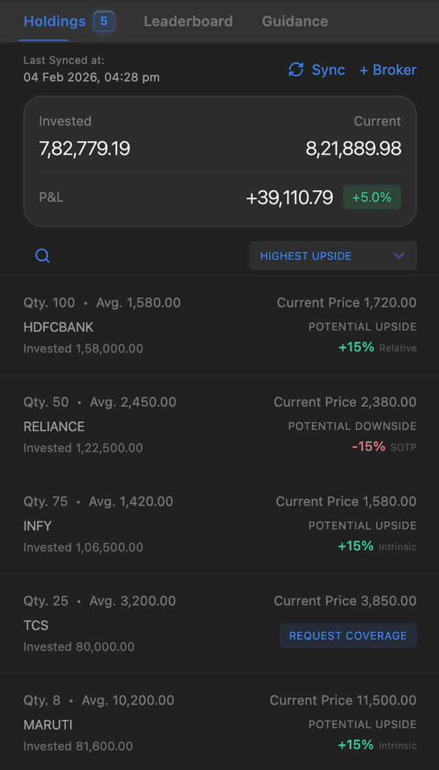 Fetch Holdings from Your Broker